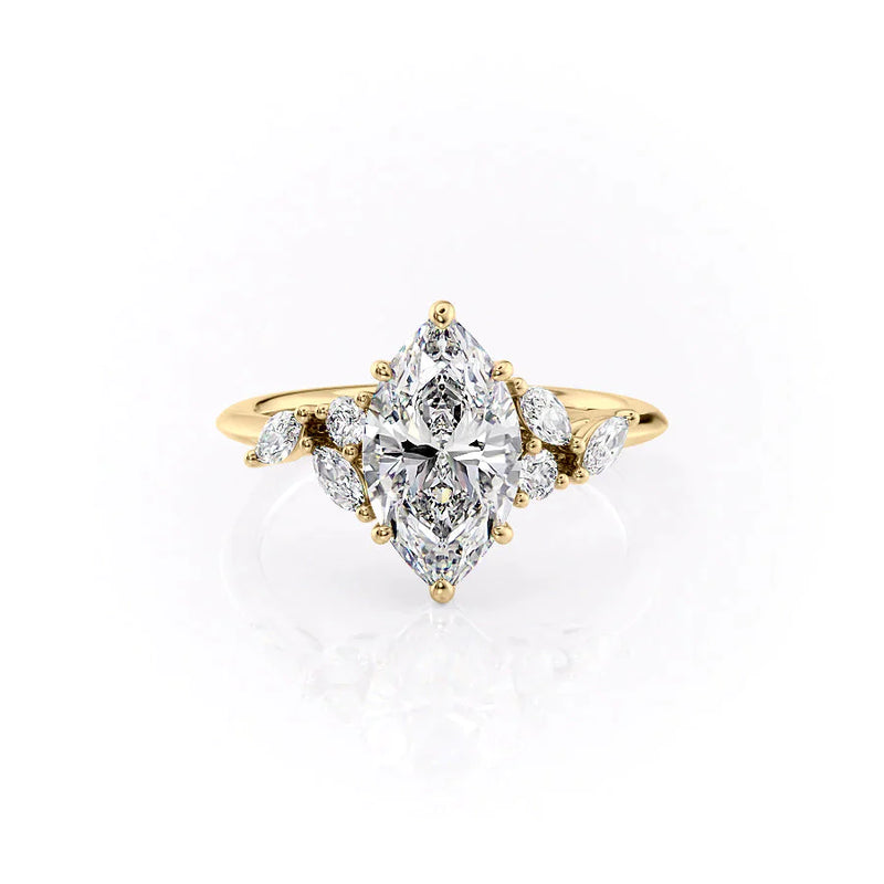 3 CT Marquise Lab Grown Diamond Unique Leaf Engagement Ring