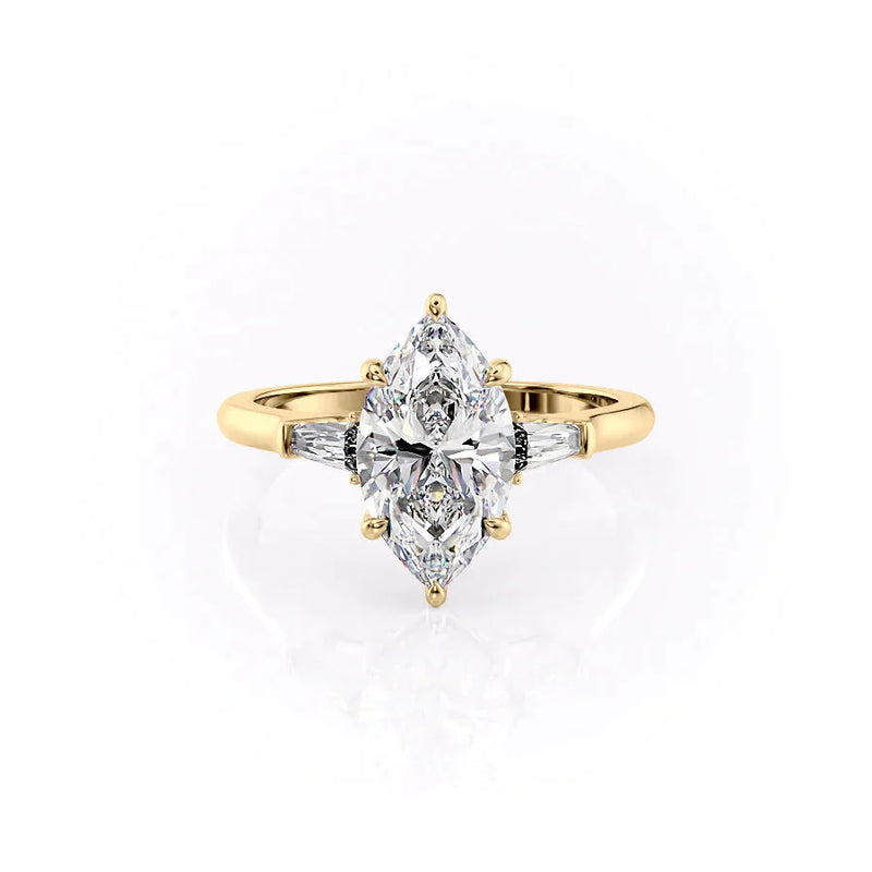 3 CT Marquise Cut Three Stone Solitaire Ring Moissanite Engagement Ring