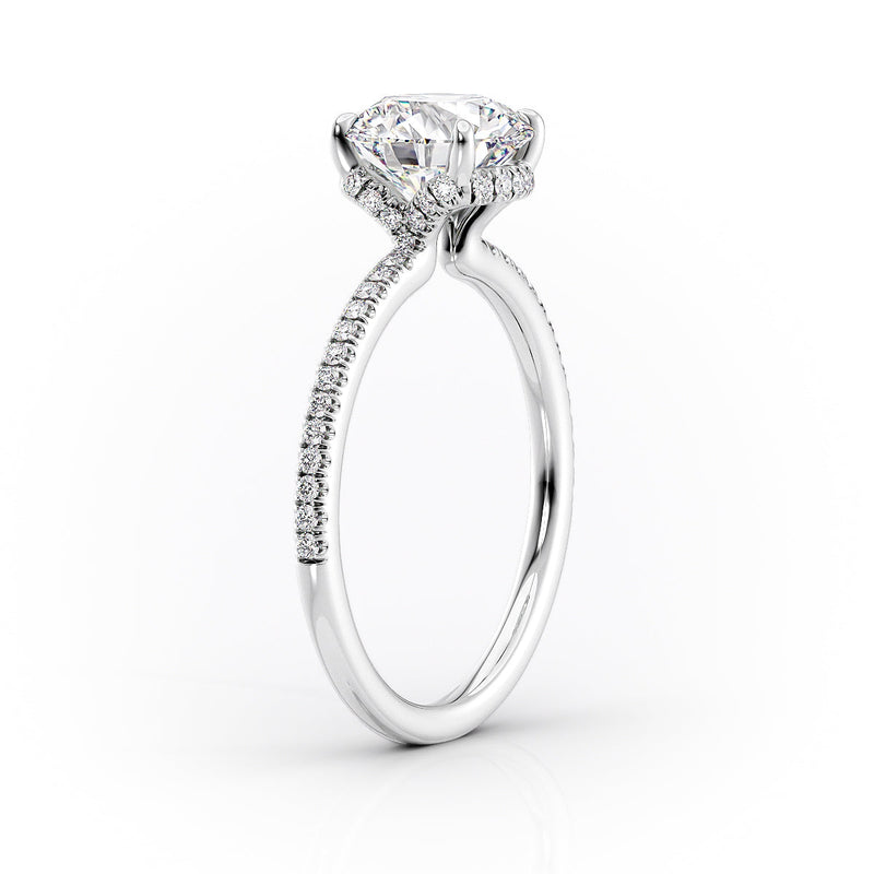 3 CT Marquise Lab Grown 6 Prong Pave Engagement Ring