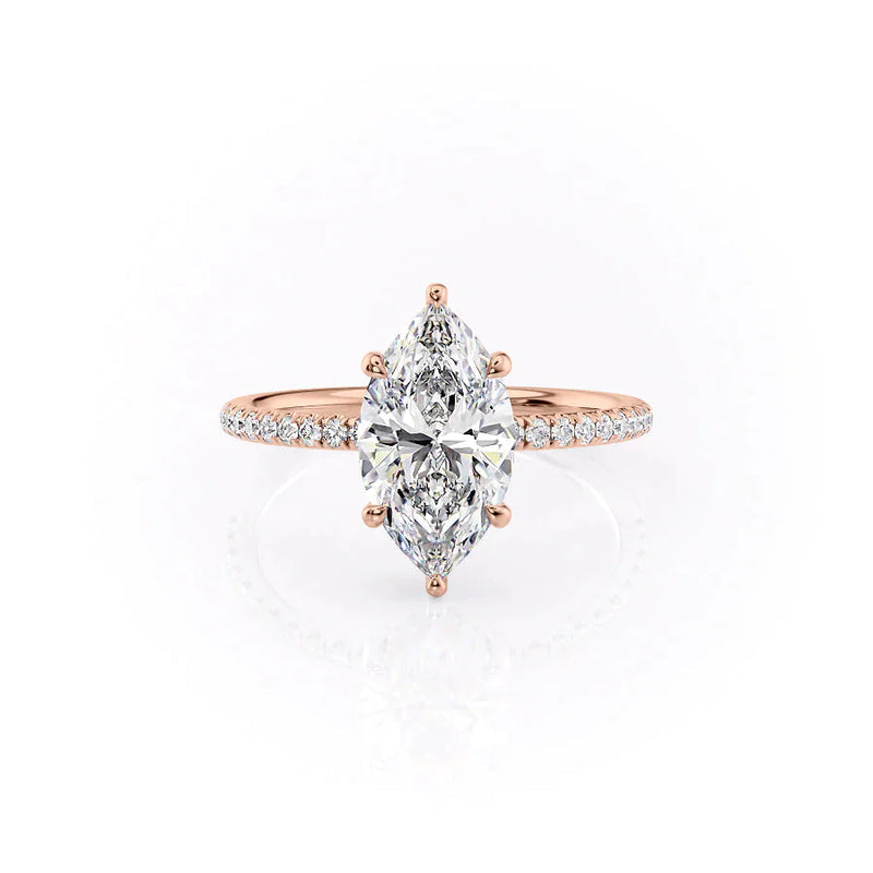 3 CT Marquise Lab Grown Pave Engagement Ring