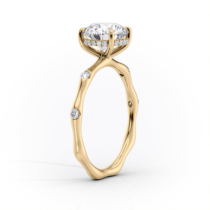 3 CT Marquise Lab Grown Distance Pave Engagement Ring