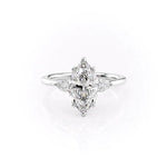 Load image into Gallery viewer, Marquise Three Stone Engagement Ring Lab Grown Diamond Promise Ring for Women
