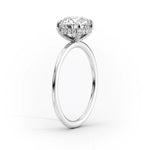 Load image into Gallery viewer, 2.5 CT Marquise Cut Moissanite Halo Solitaire Engagement Ring
