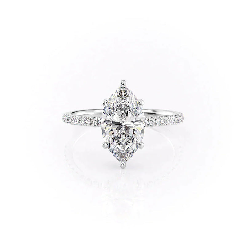 3 CT Marquise Lab Grown Pave Engagement Ring