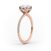2 CT Marquise Lab Grown Pave Hidden Halo Engagement Ring