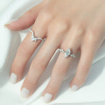 Load image into Gallery viewer, 2 CT Solitaire Cluster Ring With Marquise Moissanite Ring
