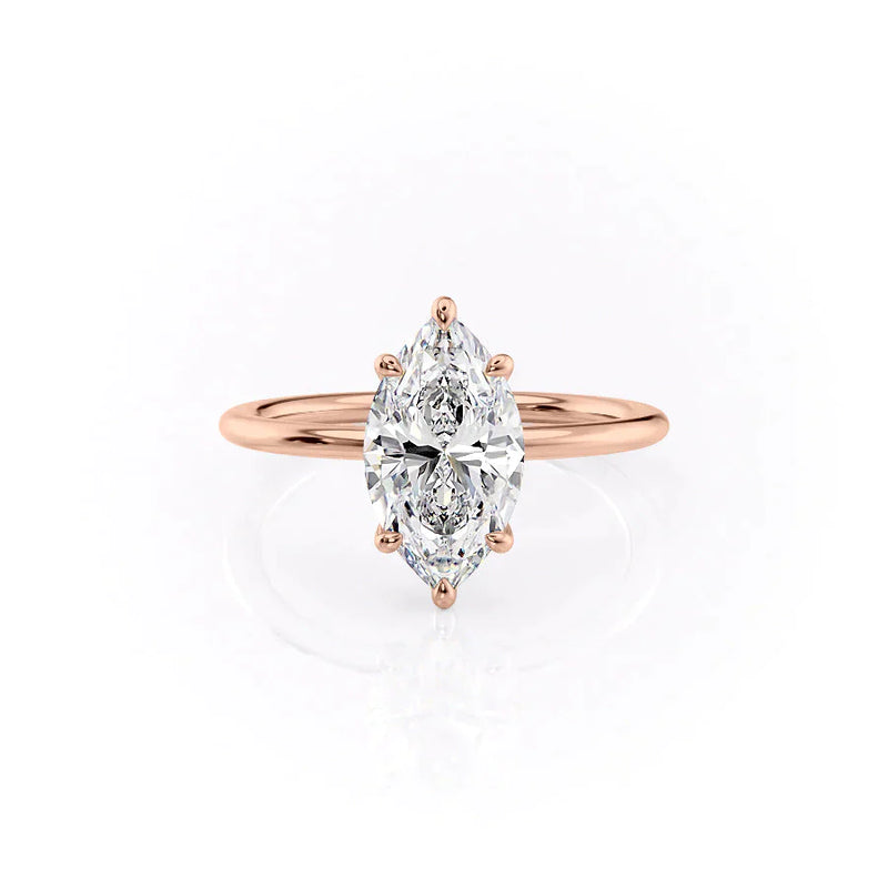 Marquise Cut Moissanite Diamond Classic Solitaire Engagement Ring