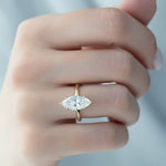 Load image into Gallery viewer, 3 CT Marquise Cut Solitaire Moissanite Engagement Ring
