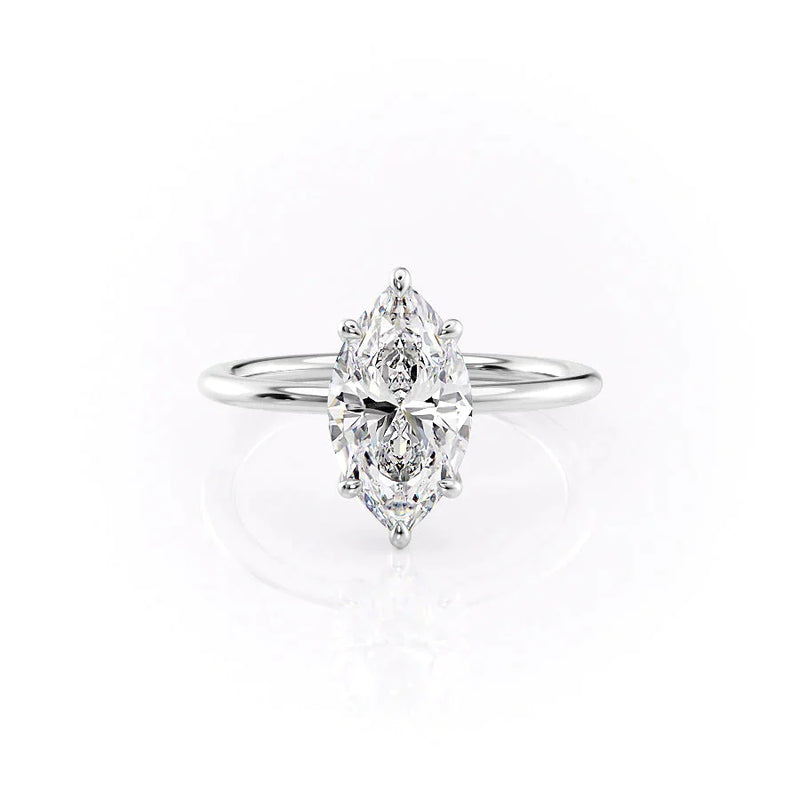 Marquise Cut Moissanite Diamond Classic Solitaire Engagement Ring