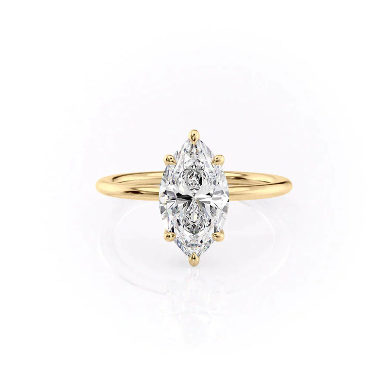 Marquise Cut Moissanite Diamond Classic Solitaire Engagement Ring