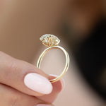 Load image into Gallery viewer, 2.5 CT Oval Cut Solitaire Moissanite Diamond Ring With Slim Band
