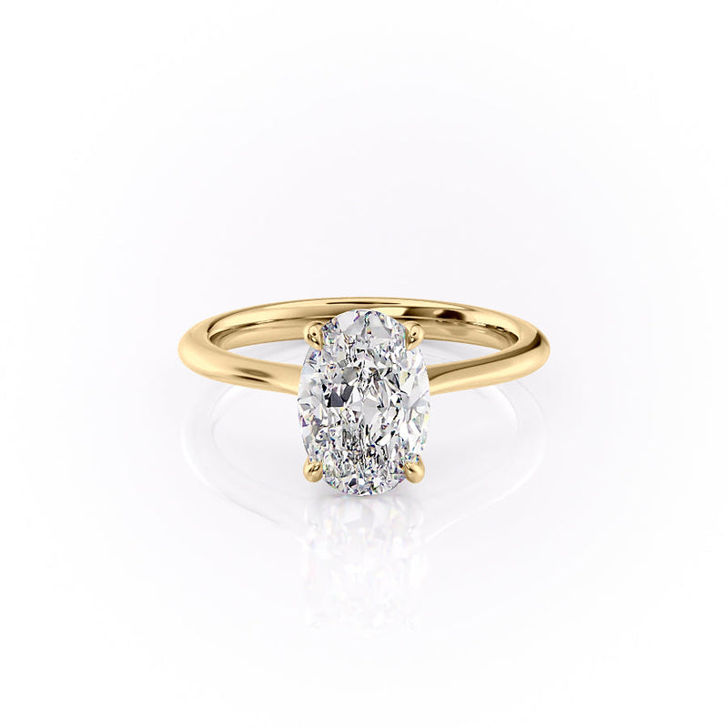 2.5 CT Oval Cut Solitaire Moissanite Diamond Ring