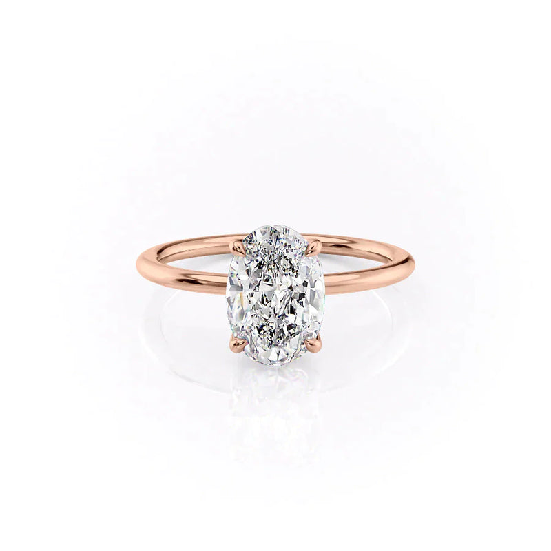 2 CT Oval Cut Moissanite Solitaire Diamond Ring