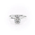 Load image into Gallery viewer, 2.5 CT Oval Cut Solitaire Moissanite Diamond Ring With Slim Band
