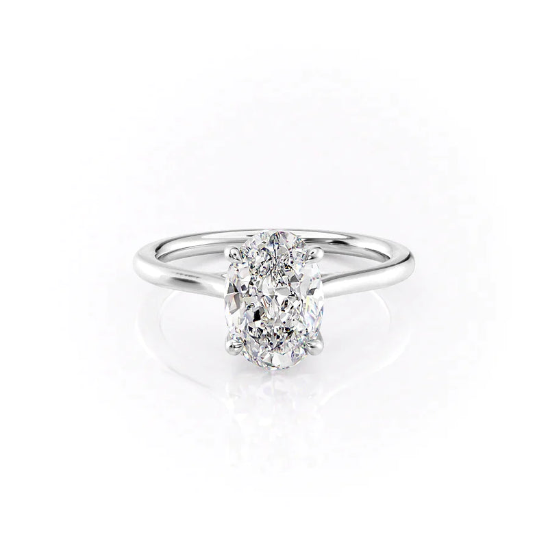 2.5 CT Oval Cut Moissanite Solitaire Diamond Ring