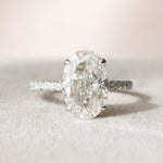 Load image into Gallery viewer, 3.50 CT Oval Cut Hidden Halo Moissanite Engagement Ring
