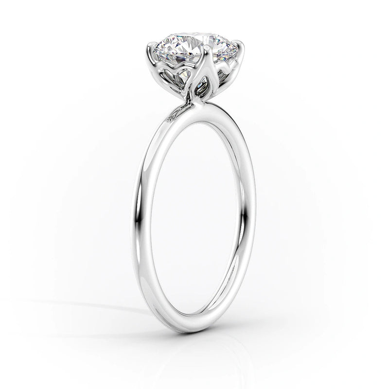 2.5 CT Oval Cut Solitaire Moissanite Diamond Ring With Slim Band