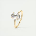 Load image into Gallery viewer, 2 CT Oval Flush Stacking Low Profile Solitaire Moissanite Engagement Ring
