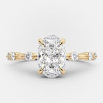 Load image into Gallery viewer, 1.50 CT Elongated Oval Cut Moissanite Diamond Engagement Ring
