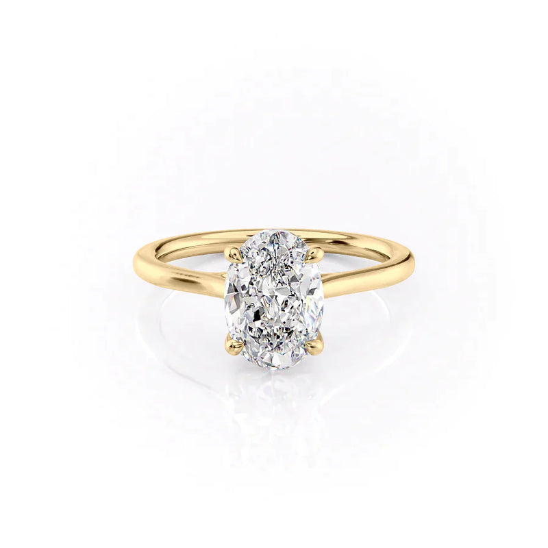 2.5 CT Oval Cut Moissanite Solitaire Diamond Ring