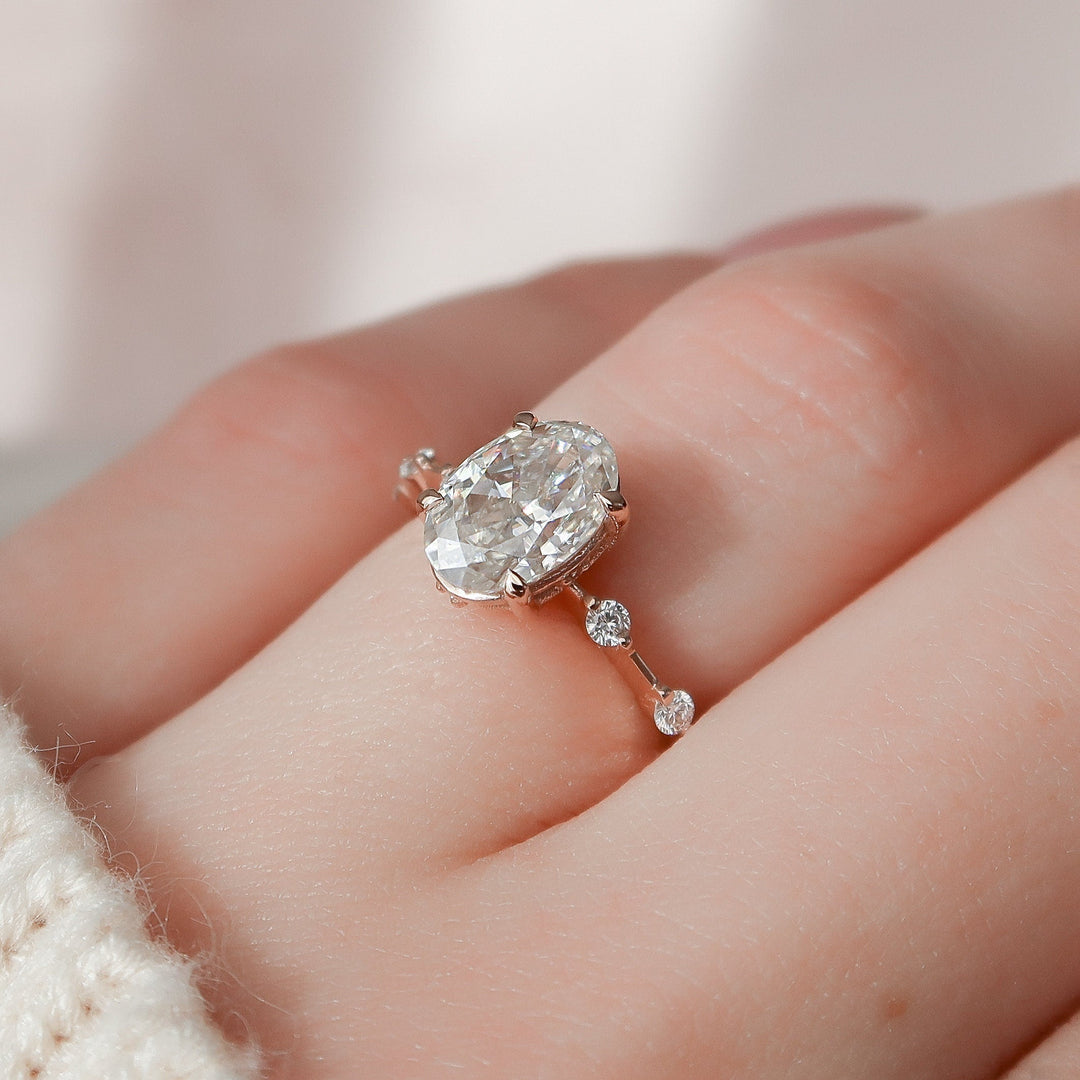 2.50CT Oval Cut Solitaire Moissanite Engagement Ring