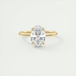 Load image into Gallery viewer, 2 CT Oval Flush Stacking Low Profile Solitaire Moissanite Engagement Ring
