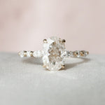 Load image into Gallery viewer, 3 CT Oval Cut Moissanite Hidden Halo Diamond Engagement Ring
