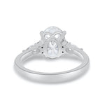 Load image into Gallery viewer, 3.50 CT Oval Cut Three Stone Moissanite Engagement Ring in 14K White Gold
