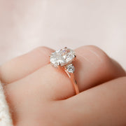 2.50 CT Oval Cut Three Stone Moissanite Diamond Engagement Ring