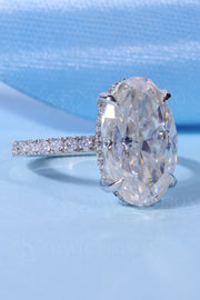 2.50 CT Oval Cut Hidden Halo Moissanite Engagement Ring