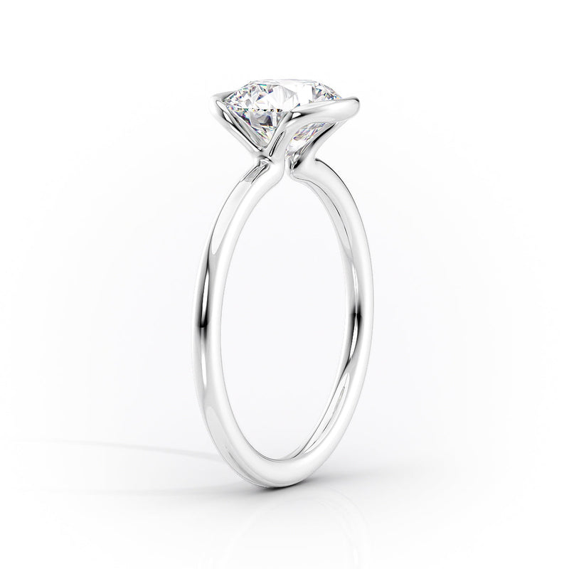 2.5 CT Oval Cut Half Bezel Solitaire Moissanite Diamond Ring