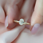 Load image into Gallery viewer, 2.5 CT Oval Cut Solitaire Moissanite Diamond Ring With Slim Band
