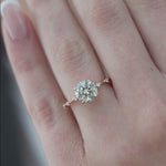 Load and play video in Gallery viewer, 2 CT Round Cut Moissanite Engagement Ring With Distance Pave
