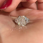 Load image into Gallery viewer, 2.50 CT Radiant Cut Trapezoid Moissanite 3 Stone Engagement Ring
