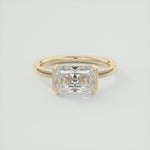 Load image into Gallery viewer, 2.50 East West Radiant Half Bezel Solitaire Moissanite Engagement Ring
