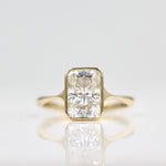 Load image into Gallery viewer, 3 ct Radiant Cut Solitaire Moissanite Bezel Diamond Engagement Ring
