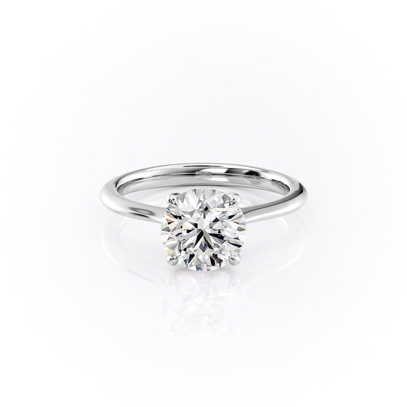 Stunning 2 CT Round Cut Moissanite Solitaire Ring in Unique Pave Setting