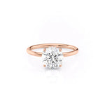 Load image into Gallery viewer, 2 CT Round Cut Hidden Halo Moissanite Diamond Ring With Matching Wedding Band
