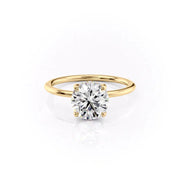 Classic 2 CT Round Cut Moissanite Engagement Ring Set With Hidden Halo