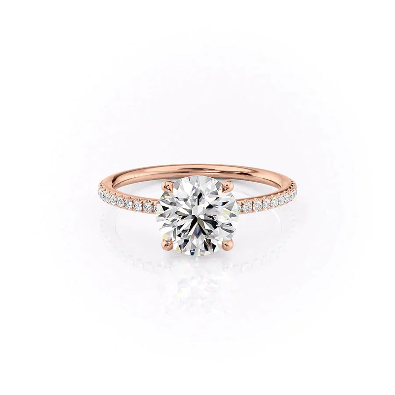 2 CT Round Cut Pave Moissanite Diamond Ring