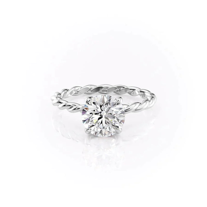 2 CT Round Cut Classic Solitaire Moissanite Diamond Ring