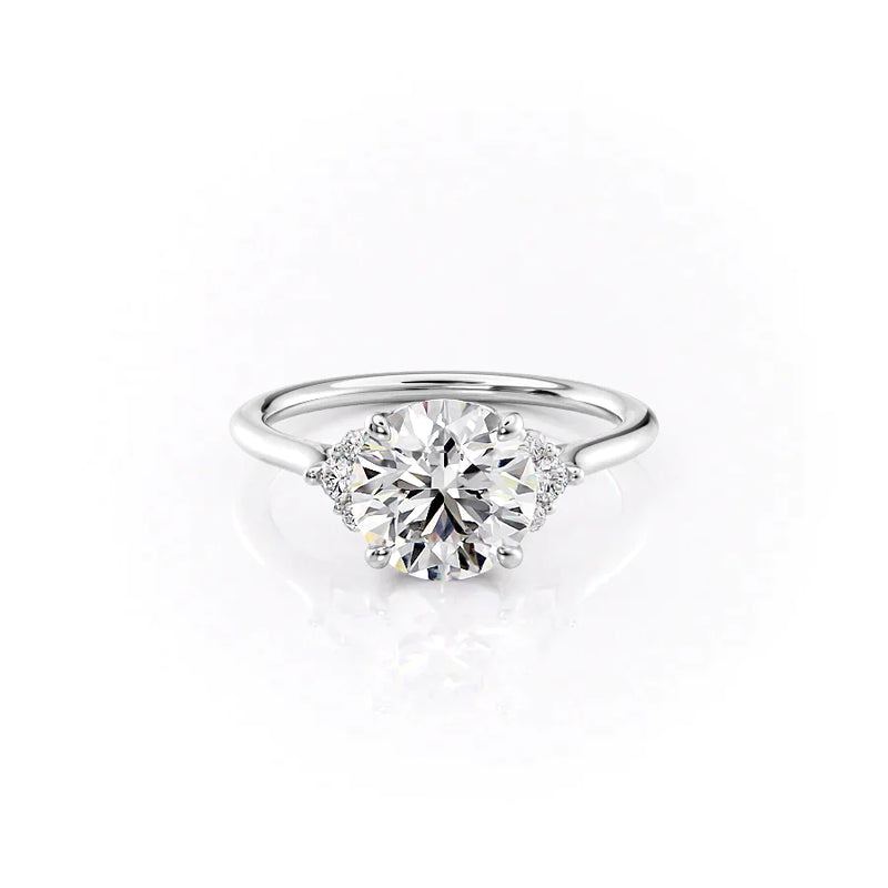 2.5 CT Round Cut Moissanite Diamond Ring