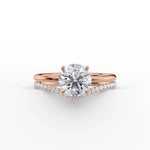 Load image into Gallery viewer, 2 CT Round Cut Hidden Halo Moissanite Diamond Ring With Matching Wedding Band
