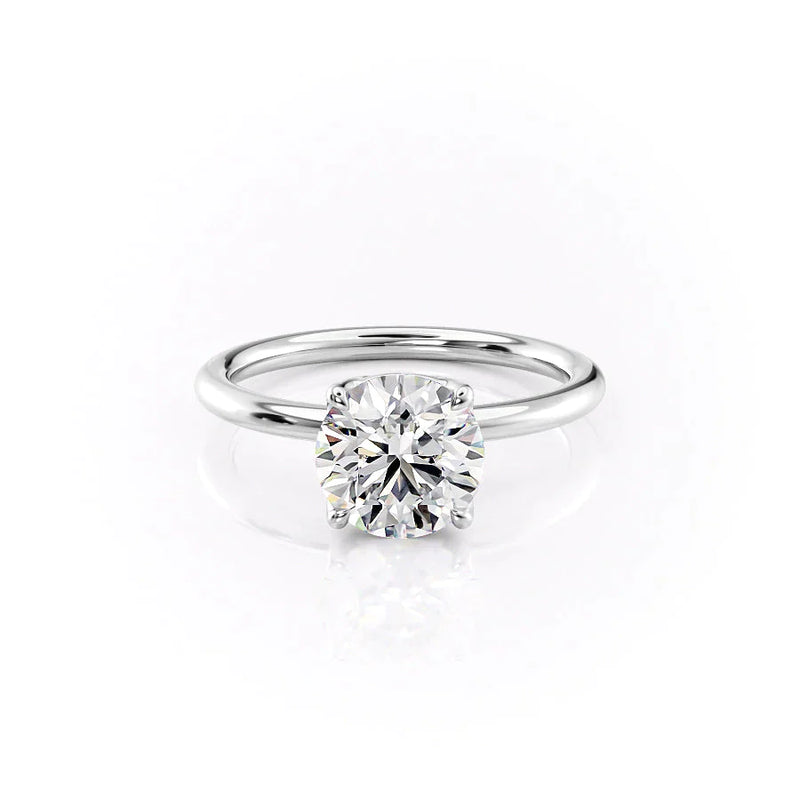 2 CT Round Cut Unique Pave Setting Moissanite Solitaire Diamond Ring