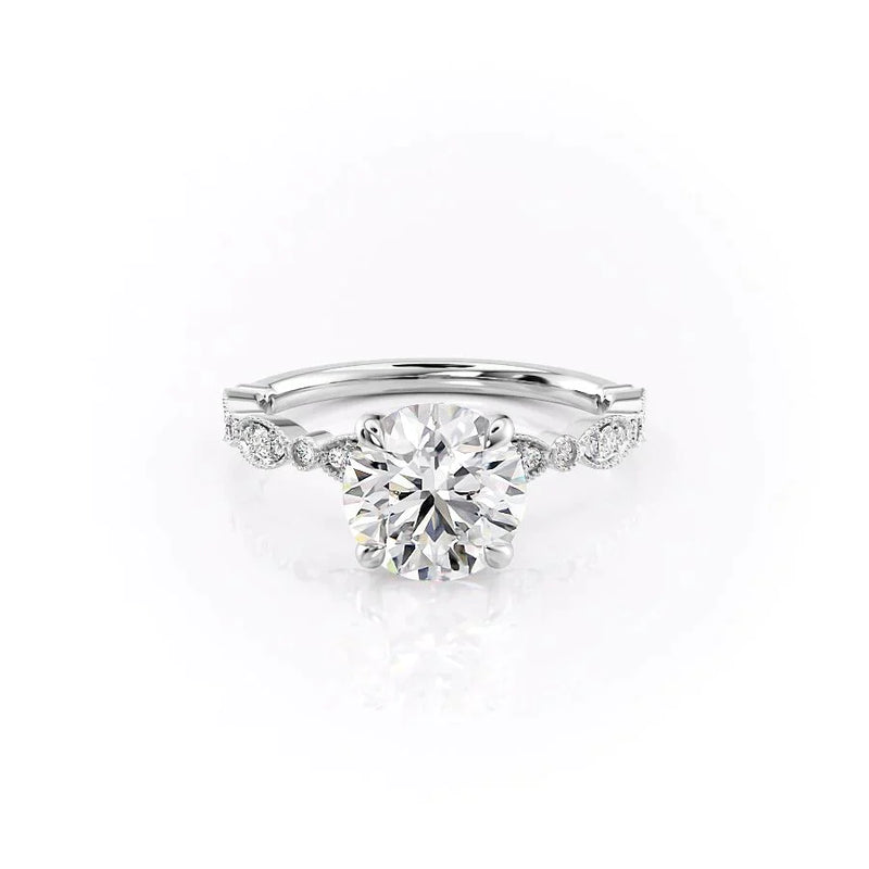 2 CT Round Cut Moissanite Diamond Ring Unique Pave