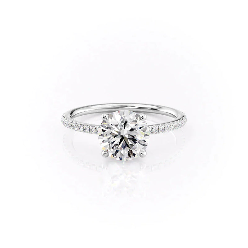 2 CT Round Cut Pave Moissanite Diamond Ring