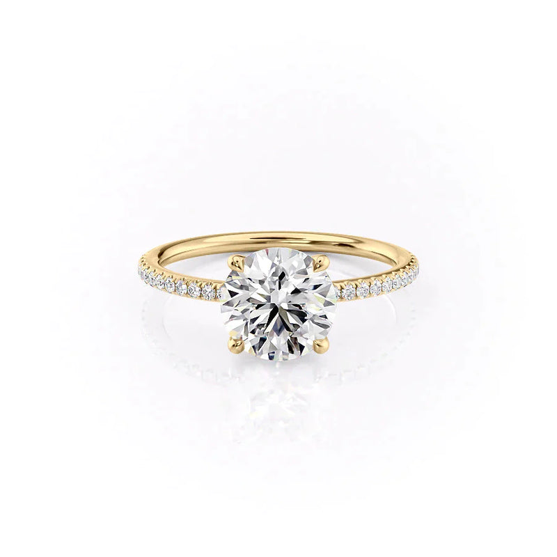 2 CT Round Cut Pave Moissanite Diamond Ring