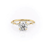 Load image into Gallery viewer, 2 CT Round Cut Moissanite Engagement Ring With Distance Pave
