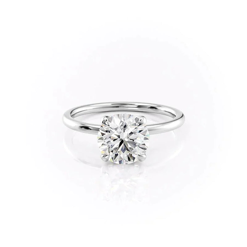 2 CT Round Cut Hidden Halo Moissanite Diamond Engagement Ring