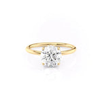 Load image into Gallery viewer, 2 CT Round Cut Hidden Halo Moissanite Diamond Ring With Matching Wedding Band
